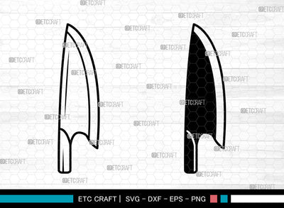 Chef Knife SVG, Butcher Knife Svg, Cross Butcher Knife Svg, Knife Svg, Kitchen Knife Svg, Chef Knife SVG ETC Craft 
