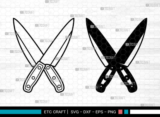 Chef Knife SVG, Butcher Knife Svg, Cross Butcher Knife Svg, Knife Svg, Kitchen Knife Svg, Chef Knife SVG ETC Craft 