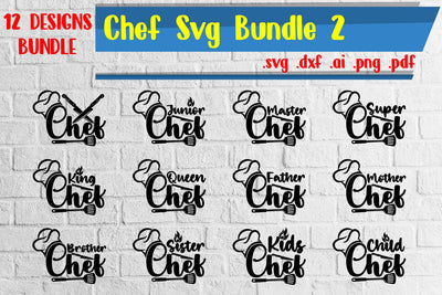 Chef Svg BUNDLE 2 svg eps ai png pdf SVG zafrans studio 