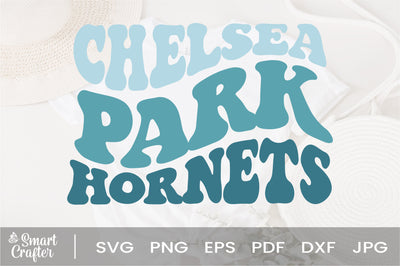 Chelsea Park Hornets svg, wavy style svg, EPS PNG Cricut Instant Download SVG Fauz 