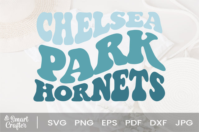 Chelsea Park Hornets svg, wavy style svg, EPS PNG Cricut Instant Download SVG Fauz 