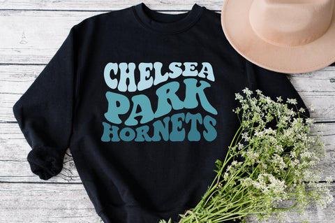 Chelsea Park Hornets svg, wavy style svg, EPS PNG Cricut Instant Download SVG Fauz 