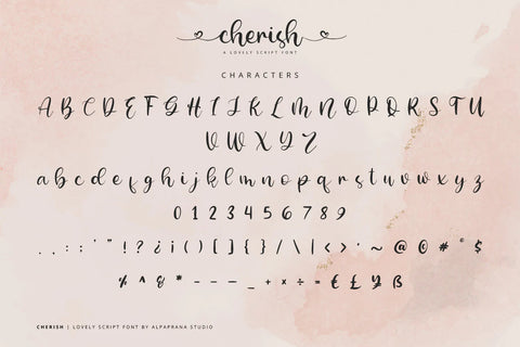 Cherish - Script Font Font Alpaprana Studio 