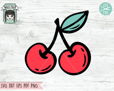 Cherries SVG File, Cherries Cut File, Valentines Day Cut File, Love SVG File, Cherry SVG File, Cherry Cut File SVG Wild Pilot 