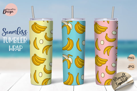 Cherry & Banana Seamless background for Tumbler 20 oz Sublimation Wrap Bundle Sublimation Klava P 