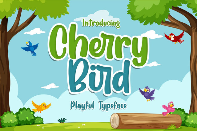 Cherry Bird Font Rochart studio 