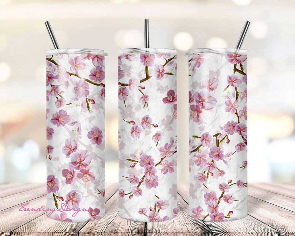 Japanese Woman Art, Cherry Blossom, Beige Sublimation Tumbler Wrap, PNG  File, 20 Oz Skinny Tumbler, Digital Download, Commercial Use