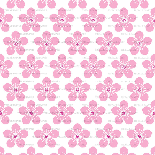 Cherry blossom background pattern SVG TribaliumArtSF 