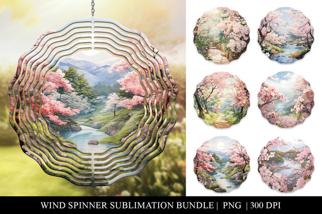 Cherry Blossom Wind Spinner Sublimation Bundle Sublimation BijouBay 