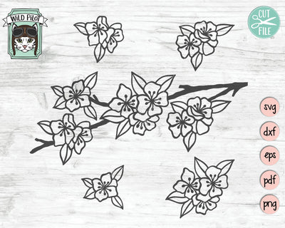 Cherry Blossoms SVG Cut File SVG Wild Pilot 