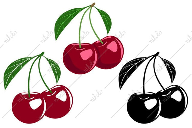 Cherry Cut File Clipart PNG SVG EPS DXF PDF SVG nikola 