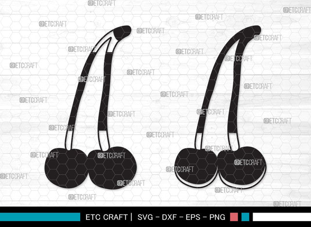 Cherry Silhouette SVG | Cherries Svg | Summer Fruit Svg | Cherry Fruit Svg | Cherry Clipart SVG ETC Craft 