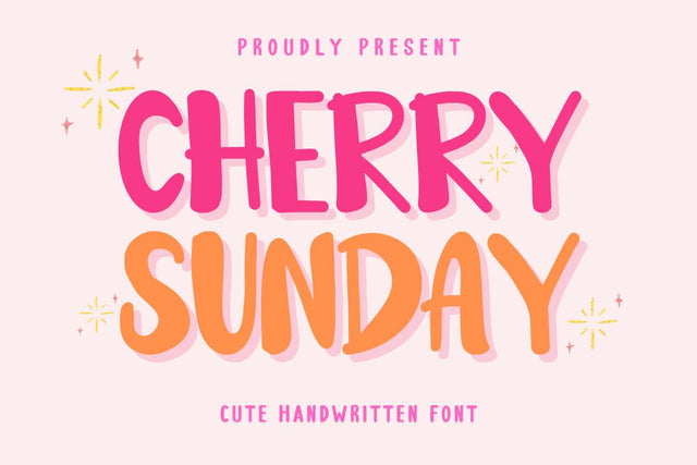 Cherry Sunday - Cute Handwritten Display Font Font Masyafi Studio 