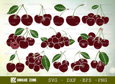 Cherry SVG Bundle, Cherries Svg, Summer Fruit Svg, Fruit Svg, Cherry Clipart, Cherry Lover, Cherry Fruit Svg, SVG Unique Zone 