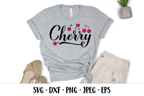 Cherry SVG calligraphy lettering and hand drawn berries SVG LaBelezoka 