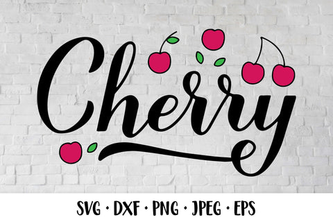 Cherry SVG calligraphy lettering and hand drawn berries SVG LaBelezoka 