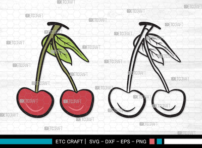 Cherry SVG | Cherries Svg | Summer Fruit Svg | Cherry Fruit Svg | Cherry Clipart SVG ETC Craft 