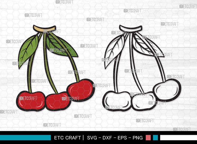 Cherry SVG | Cherries Svg | Summer Fruit Svg | Cherry Fruit Svg | Cherry Clipart SVG ETC Craft 
