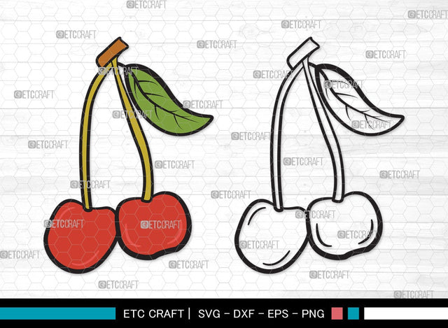 Cherry SVG | Cherries Svg | Summer Fruit Svg | Cherry Fruit Svg | Cherry Clipart SVG ETC Craft 