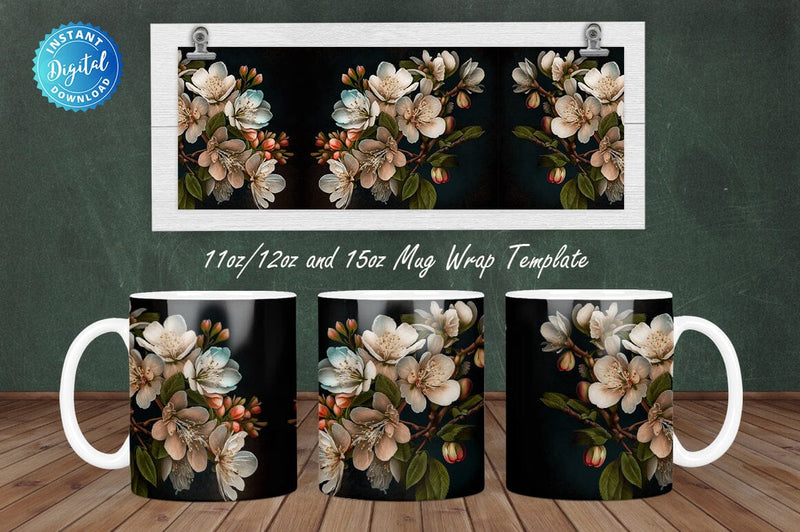 Cherrys Blossoms 11, 12 & 15 Oz Mug Sublimation Sublimation Regulrcrative 