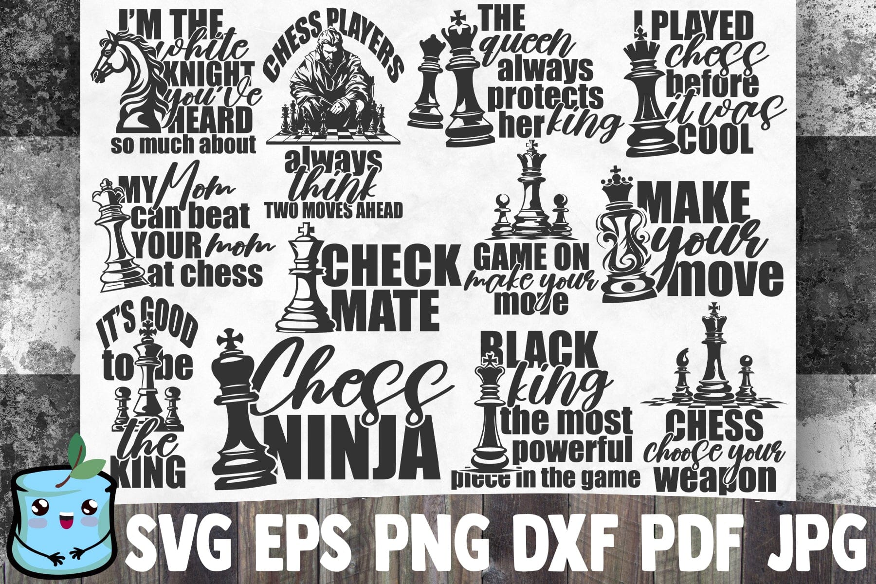 Chess Pieces SVG Bundle, Chess Silhouette, Chess Board Svg, Chess player Svg,  Chess Game Svg, - So Fontsy