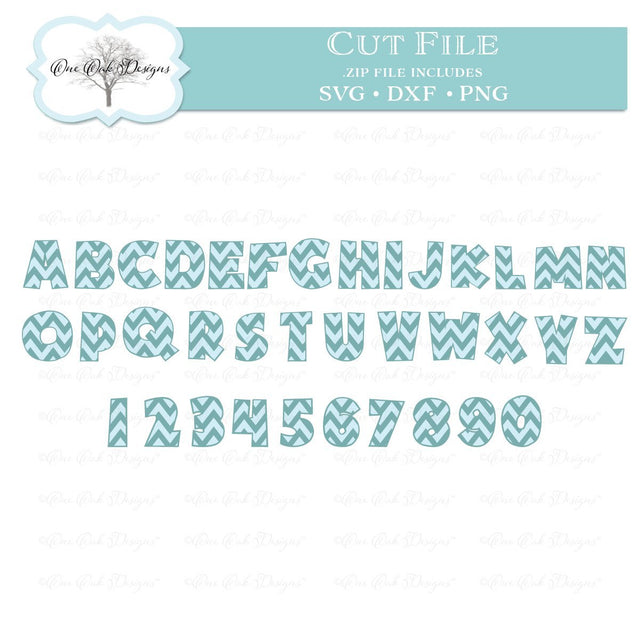 Chevron Alphabet SVG One Oak Designs