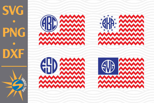 Chevron American Monogram SVG, PNG, DXF Digital Files Include SVG SVGStoreShop 