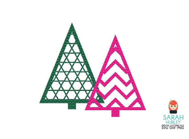 Chevron And Hexagon Xmas Tree SVG Sarah Hurley 