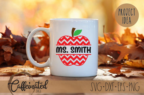 Chevron Apple SVG, Apple Monogram SVG SVG Caffeinated SVGs 