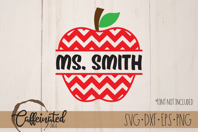 Chevron Apple SVG, Apple Monogram SVG SVG Caffeinated SVGs 
