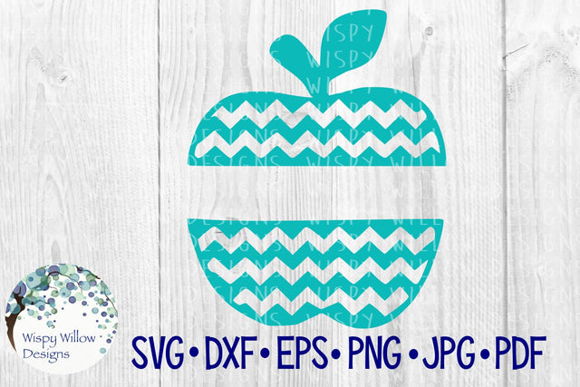 Chevron Apple | Teacher | School SVG Wispy Willow Designs 