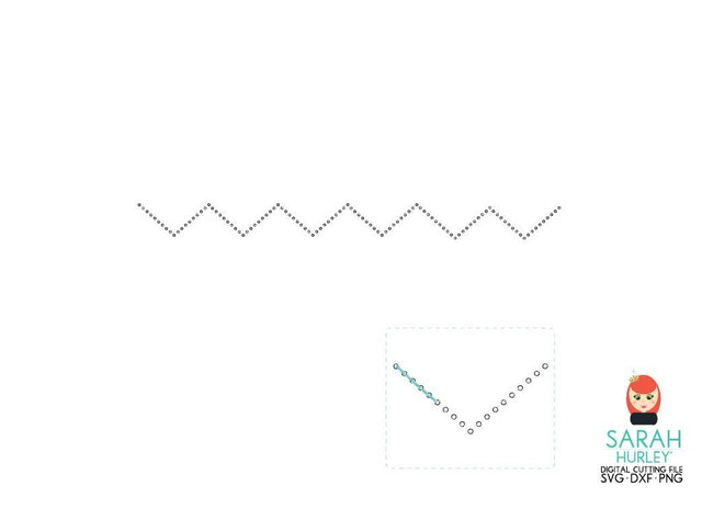 Chevron Border Stitching Template SVG Sarah Hurley 