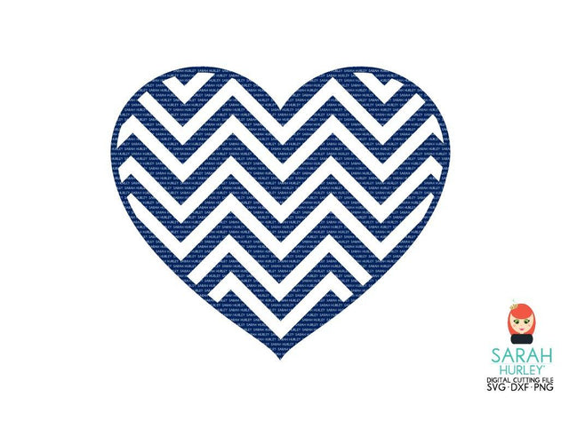 Chevron Heart Background SVG Sarah Hurley 