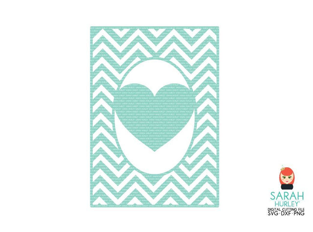 Chevron Heart Frame Panel 2 SVG Sarah Hurley 