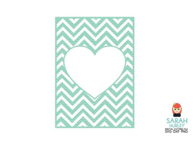 Chevron Heart Frame Panel SVG Sarah Hurley 