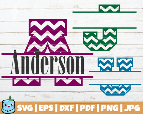 Chevron Monogram Alphabet SVG MintyMarshmallows 