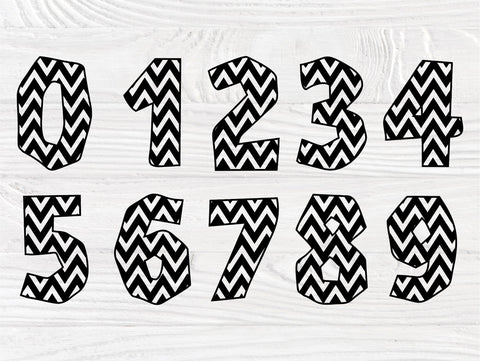 Chevron numbers SVG | Numbers svg | Chevron svg | Numbers cut files | Svg cutting files | Birthday numbers svg | Silhouette cut files cricut SVG TonisArtStudio 