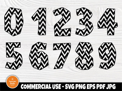 Chevron numbers SVG | Numbers svg | Chevron svg | Numbers cut files | Svg cutting files | Birthday numbers svg | Silhouette cut files cricut SVG TonisArtStudio 