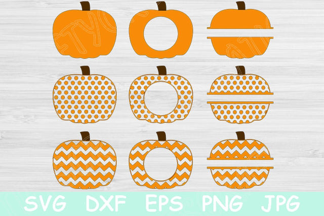 Chevron Pumpkin Svg, Fall Svg. Pumpkin Monogram Svg Cut Files for Cricut and Silhouette. Autumn Vector for Iron On T Shirt Vinyl Designs SVG TiffsCraftyCreations 