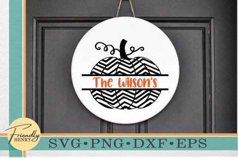 Chevron Pumpkin SVG | Halloween Family Name Pumpkin Cut File SVG Friendly Henry 