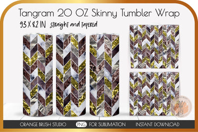 Chevron Skinny Tumbler Wrap 20 Oz Sublimation Design Sublimation OrangeBrushStudio 