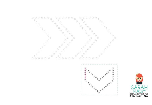 Chevron Stitching Template SVG Sarah Hurley 