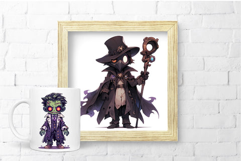 Chibi Halloween Clipart Bundle: PNG Horror Clipart Sublimation OrangeBrushStudio 