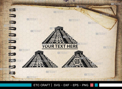 Chichen Itza Monogram, Chichen Itza Silhouette, Chichen Itza SVG, Pyramid Svg, Mayan Pyramid Svg, Maya Civilization Svg, Egypt Pyramid Svg, SB00490 SVG ETC Craft 