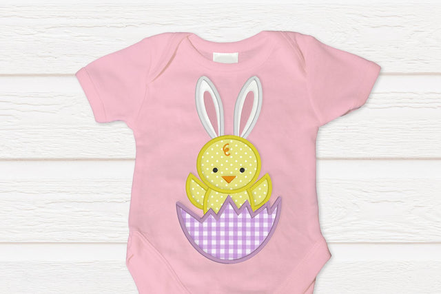 Chick In Egg with Bunny Ears Applique Embroidery Embroidery/Applique DESIGNS Designed by Geeks 