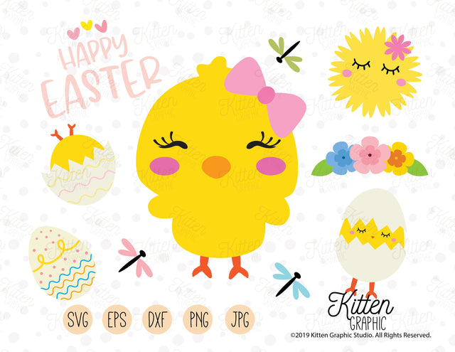 Chick Set - Easter SVG KittenGraphic 