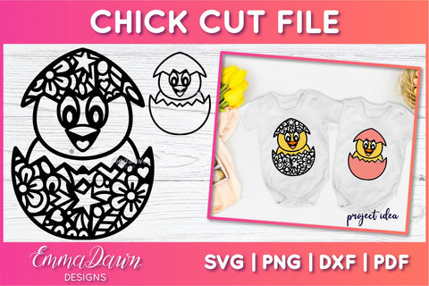 Chick SVG | Baby Chick in Egg SVG SVG Emma Dawn Designs 