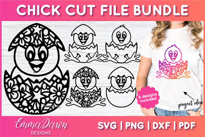 Chick SVG Bundle, Cute Easter Chick SVG Cut File Bundle SVG Emma Dawn Designs 