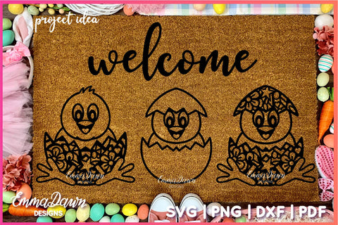 Chick SVG Bundle, Cute Easter Chick SVG Cut File Bundle SVG Emma Dawn Designs 