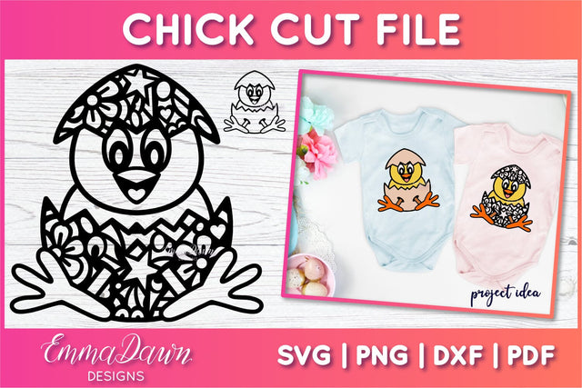 Chick SVG, Cute Chick in Egg SVG Cut File SVG Emma Dawn Designs 
